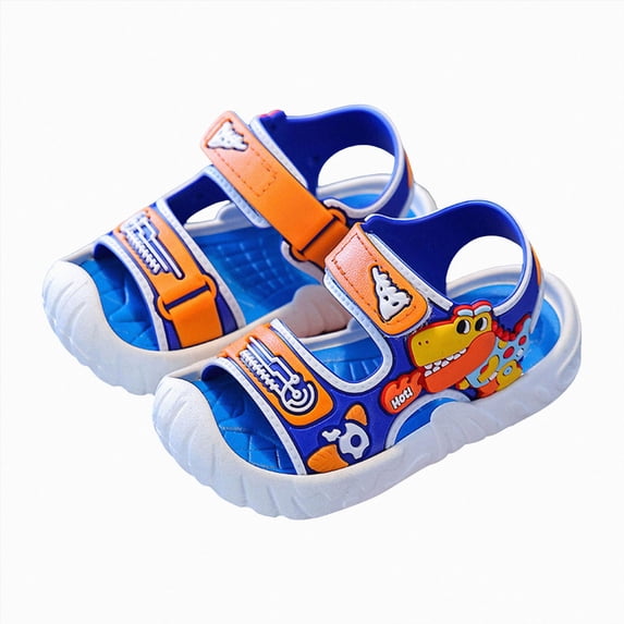 KPOPLK Toddler Baby Sandals Open-Toe Arch Support Wide Summer Shoes for Boys Lightweight Non-slip Kids Beach Shoe with Adjustable Straps Size 7,Blue