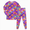 thumbnail image 1 of KPOPLK Toddler Boy Clothes 2-8T Halloween Pajama Set Long Sleeve Pumpkin Print Shirts and Pants Comfortable Fall Winter Sleepwear,Size 7-8 Years, 1 of 9