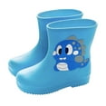 thumbnail image 1 of KPOPLK Toddler Boy Girl Rain Boots Baby Rain Boots Short rain Boots for Toddler Easy-on Lightweight and Waterproof(Blue,9), 1 of 3