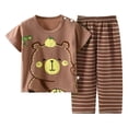 thumbnail image 1 of KPOPLK Toddler Boy Pajamas Fall Winter Pjs for Boys Long Sleeve Sets Kids Excavator Print Sleepwear Jammies Clothes Brown Size 18-24 Months, 1 of 5