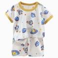 thumbnail image 1 of KPOPLK Toddler Boys 2Pcs Outfits Set Short Sleeve Graphic Pattern T-Shirt Top and Casual Shorts Summer Clothes 1T 2T 3T 4T 5T 6T 7T(2-3 Years,Gold), 1 of 6