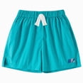 thumbnail image 1 of KPOPLK Toddler Boys Athletic Shorts Kids Quick Dry Side Slit Basketball Gym Shorts with Pockets 1-6 Years Size 3-4 Years,Blue, 1 of 8