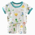 thumbnail image 1 of KPOPLK Toddler Boys Cotton Short Sleeve Top and Shorts Pajama Set 2-Piece Baby Boy Summer Clothes Size 3-4 Years, 1 of 6
