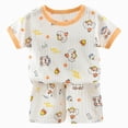 thumbnail image 1 of KPOPLK Toddler Boys Cotton Short Sleeve Top and Shorts Pajama Set 2-Piece Baby Boy Summer Clothes Size 5-6 Years, 1 of 6