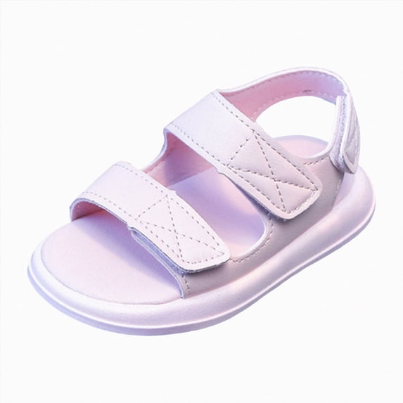 KPOPLK Toddler Boys Double Buckle Sandals Children's Adjustable Back Strap Water Sandal Size 10,Pink