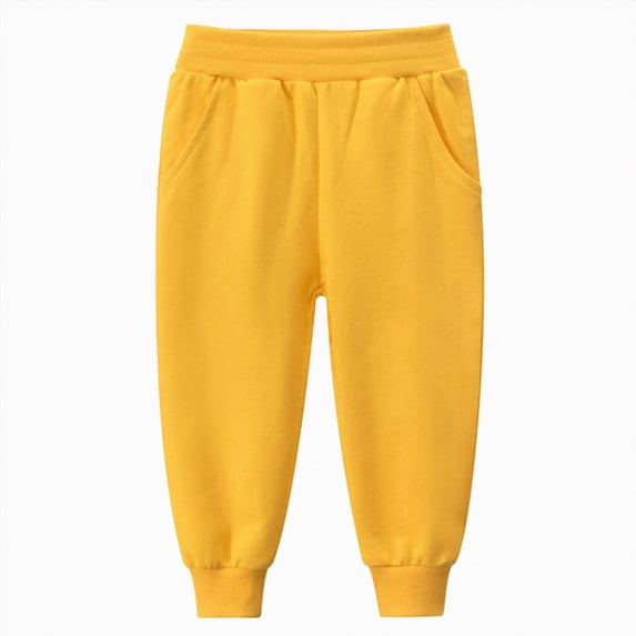 KPOPLK Toddler Boys French Terry Jogger Pants Wide Elastic Waist Cuffed Casual Sweatpants Kids Fall Clothes,Size 2-3 Years
