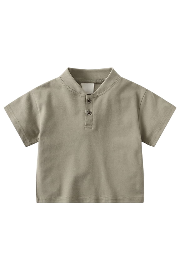 Toddler Boys' School Uniform Short Sleeve Golf Polo Shirt Pullover Tops Summer Collared T-Shirt for Kids 2-8Y(4-5 Years,Brown)