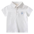 thumbnail image 1 of KPOPLK Toddler Boys School Uniform Short Sleeve Polo Shirts 1-6 Years Summer Pique Collared Button Closure Top Shirt for Boy Size 6-7 Years, 1 of 8