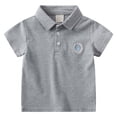 thumbnail image 1 of KPOPLK Toddler Boys School Uniform Short Sleeve Polo Shirts 1-6 Years Summer Pique Collared Button Closure Top Shirt for Boy Size 6-7 Years, 1 of 8