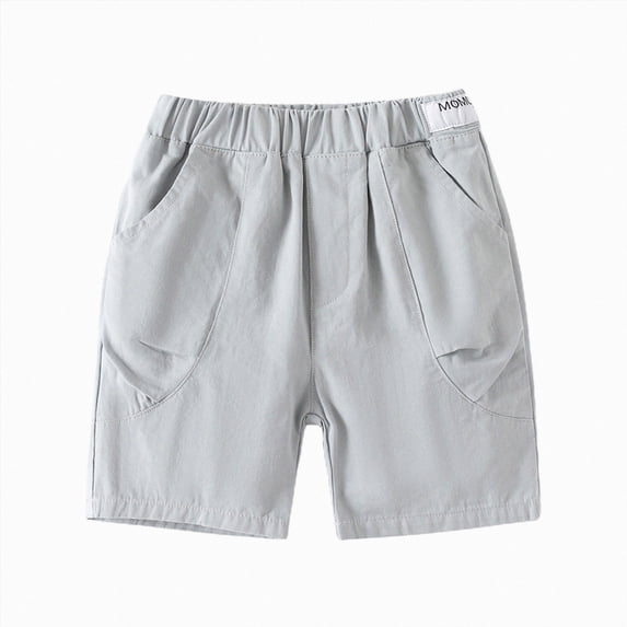 KPOPLK Toddler Boys Shorts Summer Kids Casual Solid Shorts Elastic Waist Breathable Shorts for 1t 2t 3t 4t 5t 6t Size 12-18 Months,Grey