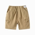 thumbnail image 1 of KPOPLK Toddler Boys Shorts Summer Kids Casual Solid Shorts Elastic Waist Breathable Shorts for 1t 2t 3t 4t 5t 6t Size 18-24 Months,Khaki, 1 of 4
