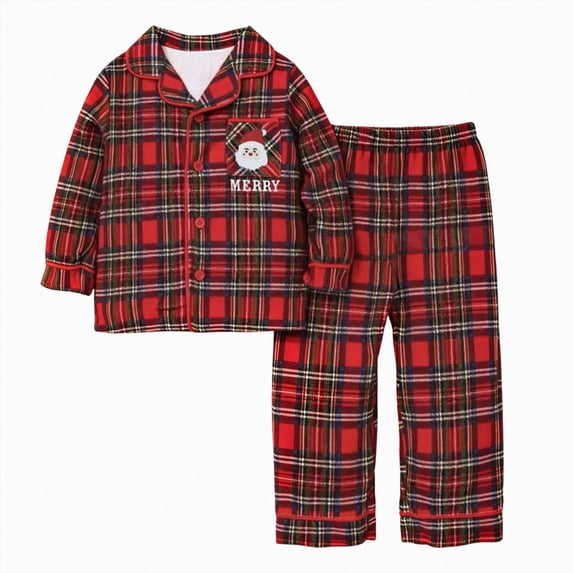 KPOPLK Toddler Boys Soft Pajamas Set 18M 2T 3T 4T 5T Merry Christmas Long Sleeve Shirt Pant Loose Fit Kid Sleepwear Sets Fall Winter Outfits,Size 12-18 Months