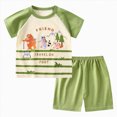 thumbnail image 1 of KPOPLK Toddler Boys Spring Summer Clothes 2 Piece Outfits Short Sleeve Crewneck T-Shirt Pattern Print with Shorts Set 2T 3T 4T 5T(5-6 Years,Green), 1 of 6