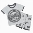 thumbnail image 1 of KPOPLK Toddler Boys Summer Clothing 2 Piece Set Short Sleeve Graphic Tee T-Shirt and Elastic Waist Shorts Casual Outfits 1T 2T 3T 4T Size 2-3 Years,Grey, 1 of 6