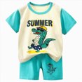 thumbnail image 1 of KPOPLK Toddler Boys Summer Outfits Sleeveless Solid Color T-Shirt Shorts Set Boy 2 Piece Clothes(2-3 Years,Sky Blue), 1 of 8