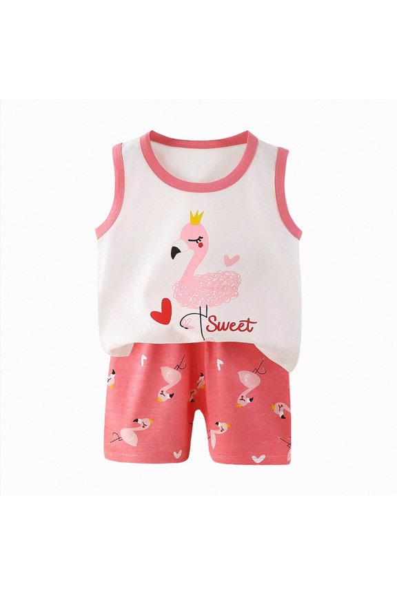Toddler Boys Tank Top Set with Striped Print Sleeveless T-Shirt and Elastic Waist Shorts 2Pcs Summer Outfits Clothes 6M-4T(18-24 Months,Red)