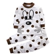 thumbnail image 1 of KPOPLK Toddler Clothes Outfit Fall Baby Boy Cartoon Print Long Sleeve Shirt Pants Winter 2 Piece Clothing Set(1-2 Years,White), 1 of 5