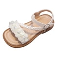 thumbnail image 1 of KPOPLK Toddler Flip Flops Girls Summer Sandals Kids Lightweight Sandal Shoes for Swimming Beach Pool Size 12,White, 1 of 6