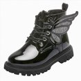 thumbnail image 1 of KPOPLK Toddler Girl Ankle Boots Low Heel Side Zipper Booties Fall Winter Little Girls Boots(10,Black), 1 of 9
