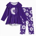 thumbnail image 1 of KPOPLK Toddler Girl Clothes 2-12Years Fall Outfits Girls 2Pcs Long Sleeve Ruffle Shirt and Loose Fit Pant Outwear,Size 11-12 Years, 1 of 6