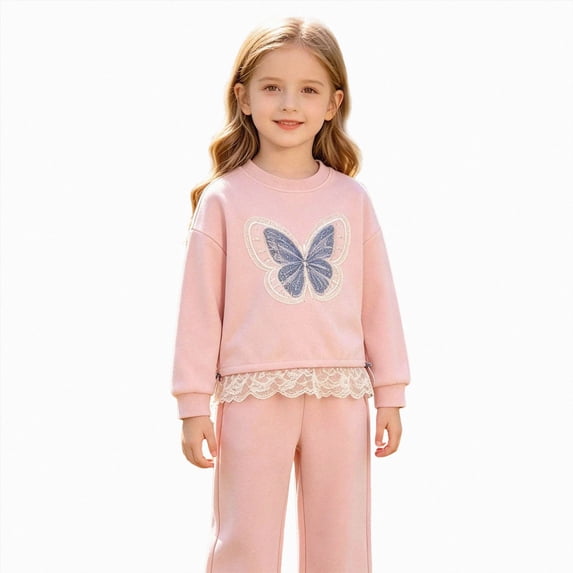 KPOPLK Toddler Girl Clothes 2T 3T 4T 5T 6T Fall Winter Outfits 2 Piece Floral Shirt Top Flared Pant Girls Clothing Set Size 4-5 Years