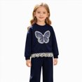 thumbnail image 1 of KPOPLK Toddler Girl Clothes 2T 3T 4T 5T 6T Fall Winter Outfits 2 Piece Floral Shirt Top Flared Pant Girls Clothing Set Size 4-5 Years, 1 of 8