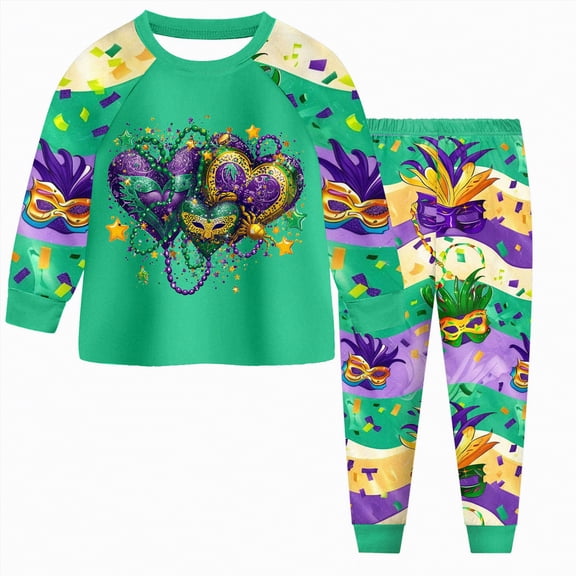 KPOPLK Toddler Girl Clothes Girls Fall Winter Carnival Outfit Long Sleeve Ruffle Bowknot Top   Floral Pants 2Pcs Clothing Set(7-8 Years,)