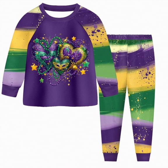 KPOPLK Toddler Girl Clothes Girls Fall Winter Carnival Outfit Long Sleeve Ruffle Bowknot Top   Floral Pants 2Pcs Clothing Set(8-9Years,)