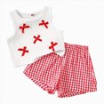 thumbnail image 1 of KPOPLK Toddler Girl Clothes Infant Summer Outfits Baby Ruffle Tank Top Loose Short Sleeveless Kid Baby Girls' Clothing(4-5 Years,Red), 1 of 7
