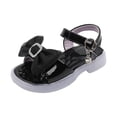 thumbnail image 1 of KPOPLK Toddler Girl Sandals Little Kids Summer Dress Shoes Open Toe Flats Cute Sandals for School Beach Party Size 7,Black, 1 of 8