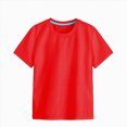 thumbnail image 1 of KPOPLK Toddler Girl Shirts Baby Girls Ruffle Sleeves Blouse T-Shirts Basic Cotton Tee Tops Cute Clothes Size 7-8 Years,Red, 1 of 4