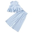 thumbnail image 1 of KPOPLK Toddler Girl Summer Clothes Tank Tops Gingham Pants Little Girls' Clothing Sets Boho Cute 2 Piece Outfits(Blue_1,5-6 Years), 1 of 9