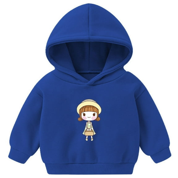 KPOPLK Toddler Girls Crewneck Sweatshirts, 45 Pack Kids Graphic Long Sleeve Shirts Pullover Cotton Tops(5-6 Years,Blue)