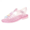 thumbnail image 1 of KPOPLK Toddler Girls Jelly Sandals Comfortable Summer Sandals Baby Cute Hollow Out Non-slip Shoes Soft Sole Beach Roman Sandals Size 13,Pink, 1 of 4
