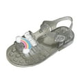 thumbnail image 1 of KPOPLK Toddler Girls Jelly Sandals Closed Toe Beach Summer Shoes Soft Rubber Sole Mary Jane Dress Shoes Princess Flat Size 1.5,Black, 1 of 8