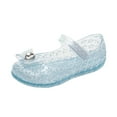 thumbnail image 1 of KPOPLK Toddler Girls Jelly Shoes Soft Girls Jellies Sandals Rubber Sole Closed Toe Beach Summer Mary Jane Kids Princess Dress Flat Size 29,Sky Blue, 1 of 6