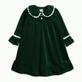 thumbnail image 1 of KPOPLK Toddler Girls Long Sleeve New Christmas Bathrobe Velvet Sleepdress Dress Dress for Kids Babys Clothes(Style2-Green,7-8 Years), 1 of 5