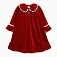 thumbnail image 1 of KPOPLK Toddler Girls Long Sleeve New Christmas Bathrobe Velvet Sleepdress Dress Dress for Kids Babys Clothes(Style4-Red,2-3 Years), 1 of 8