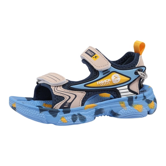 KPOPLK Toddler Girls Sandals with Ankle Strap - Open Toe Casual Summer Beach Shoes Size 13.5,Blue
