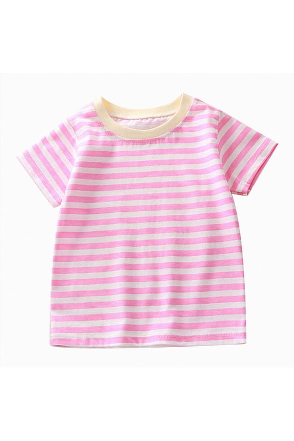 Toddler Girls Short Sleeve T Shirts Kids Cute Pleated Blouse Summer Casual Tops Tees 5-14 Years Size 6-12 Months,Pink