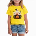 thumbnail image 1 of KPOPLK Toddler Halloween Shirt Baby Girls Ghost Pumpkin Tshirts Kids Fall Spooky Season Short Sleeve Tee Tops Size 12-18 Months,Yellow, 1 of 5