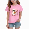thumbnail image 1 of KPOPLK Toddler Halloween Shirts for Girls - Short Sleeve Tees with Ghosts & Pumpkins Graphics T-shirt Top for 1t-14t,Size 11-12 Years, 1 of 7