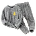 thumbnail image 1 of KPOPLK Toddler Kids Boys Girls Winter Long Sleeve Cartoon Prints Fleece Tops Pants 2PCS Outfits Clothes Set(Grey#3,9-10 Years), 1 of 4