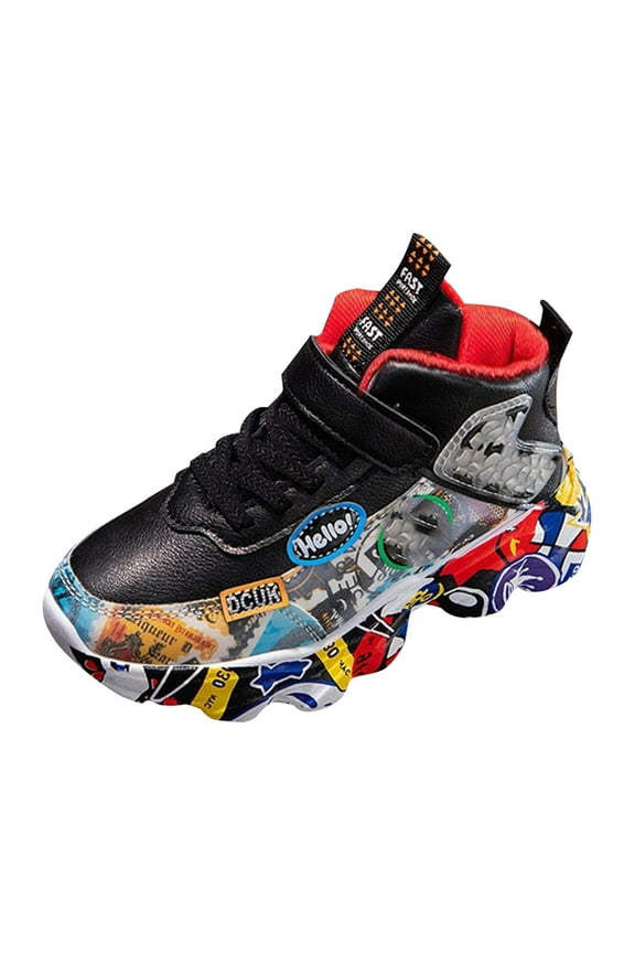 Toddler Kids Shoes Sneakers Sports Fashion Sneakers Shoes for Boys Girls Toddler(B,F14-Black)