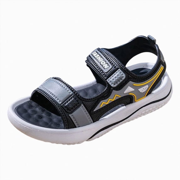 KPOPLK Toddler Sandals with Adjustable Straps Non-Slip Water Shoes for Boys & Girls Breathable Mesh Baby Walking Sandals for Pool Size 11.5,Black
