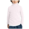 thumbnail image 1 of KPOPLK Toddler Turtleneck Baby Girl Boy Long Sleeve Shirt Solid Color High Neck Shirt Knitwear Blouse Fall Winter Clothes(3-4 Years,R164-Pink), 1 of 7