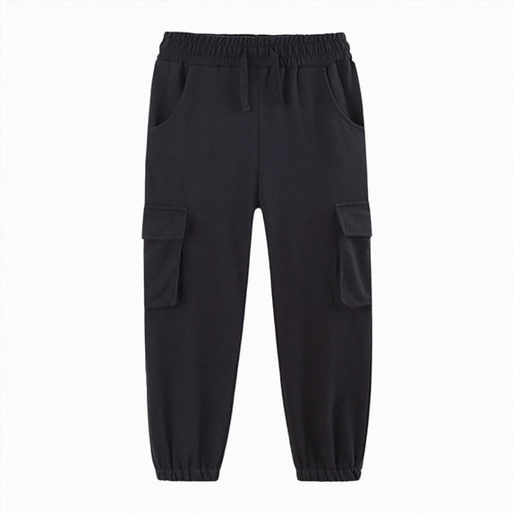 KPOPLK Toddler and Kids Boys Cargo Joggers Active Soft Pants with Functional Drawstring 2T 3T 4T 5T 6T 7T,Size 3 Years