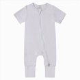 thumbnail image 1 of KPOPLK Unisex Baby Boy Girl 2/3 Pack Rompers Long Sleeve 2 Way Zipper One Piece Jumpsuits Clothes Sets(Gray,12-18 Months), 1 of 9