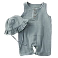 thumbnail image 1 of KPOPLK Unisex Baby Boye Girl Sleeveless Bodysuit Jumpsuit Cotton Romper Infant Clothing 0-24 Months Cartoon Animal Print Size 9-12 Months,Light Blue, 1 of 5