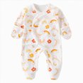thumbnail image 1 of KPOPLK Unisex Baby Organic Cotton Pajamas Tie Preemie Newborn One Piece Outfit Pjs Fall Long Sleeve Footed Sleepwear Clothes Size 1-3 Months, 1 of 6